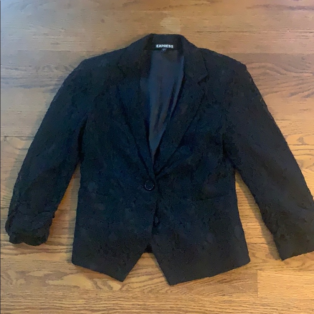 Black lace blazer from Express